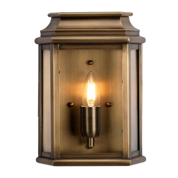 St Martins 1 Light Wall Lantern - Brass - Comet Lighting