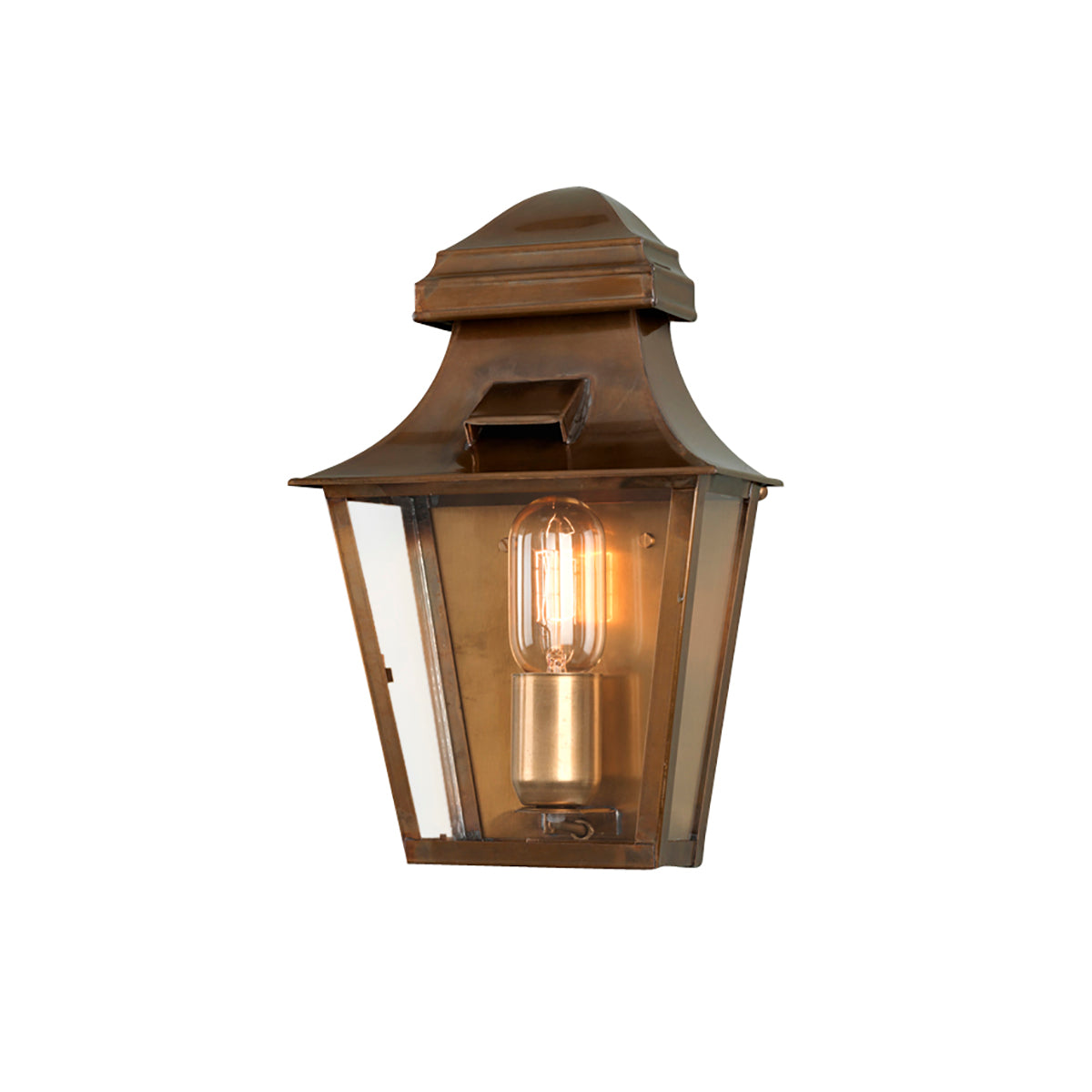 St Pauls Outdoor Flush Wall Lantern Brass - Comet Lighting
