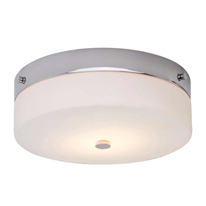 Tamar 1 Light Large Flush Light - Polished Chrome - Comet Lighting