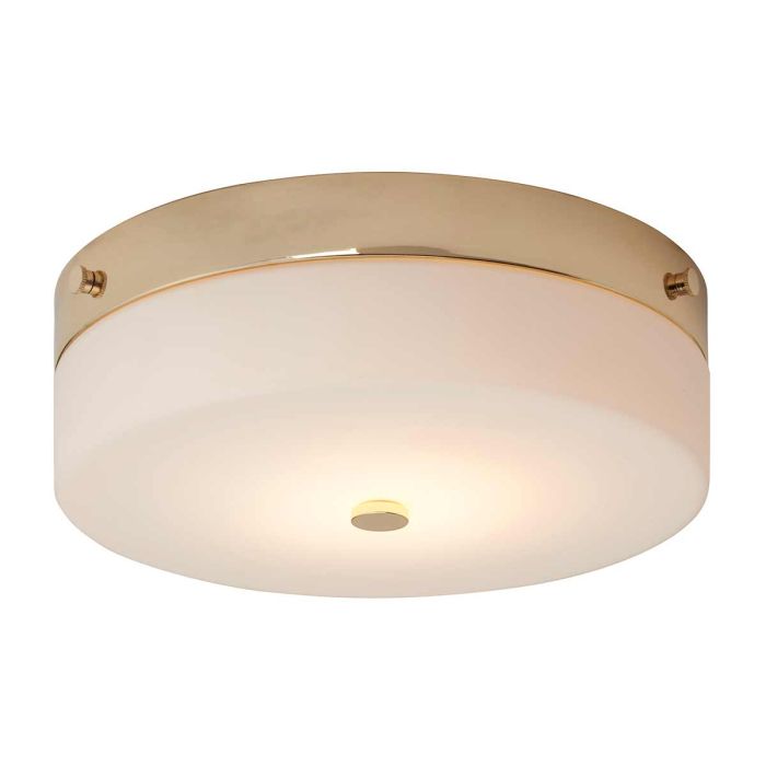 Tamar 1 Light Large Flush Light - Polished Gold - Comet Lighting