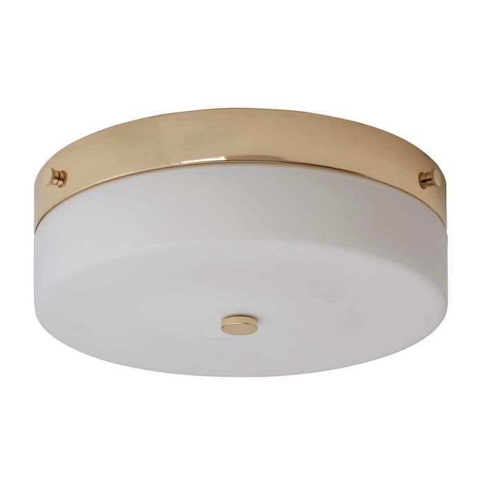 Tamar 1 Light Large Flush Light - Polished Gold - Comet Lighting