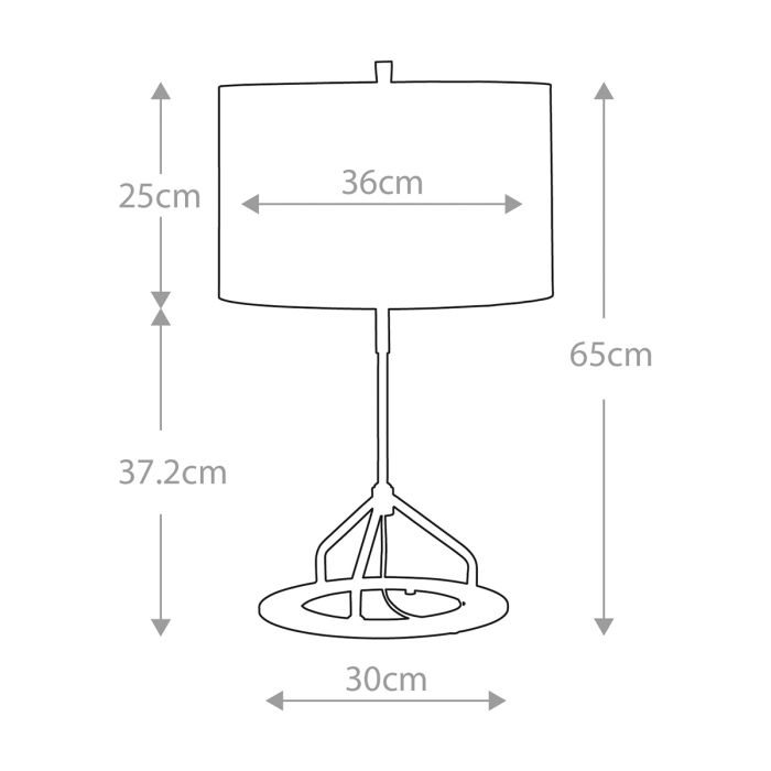 Vicenza Table Lamp - Dark Grey Polished Nickel - Comet Lighting
