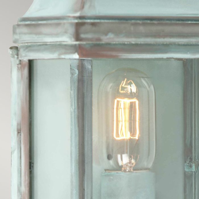 Victoria 1 Light Wall Lantern - Verdigris - Comet Lighting