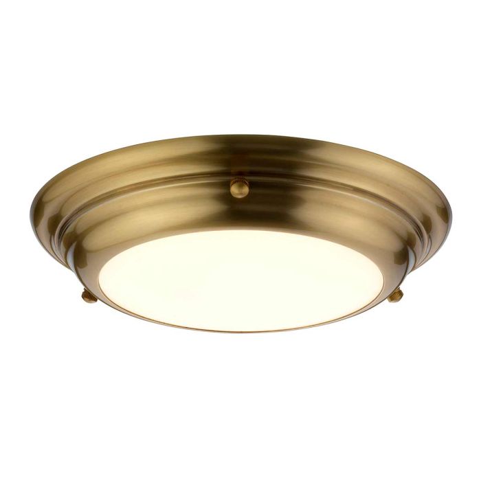 Welland 1 Light Mini LED Flush Light - Aged Brass - Comet Lighting