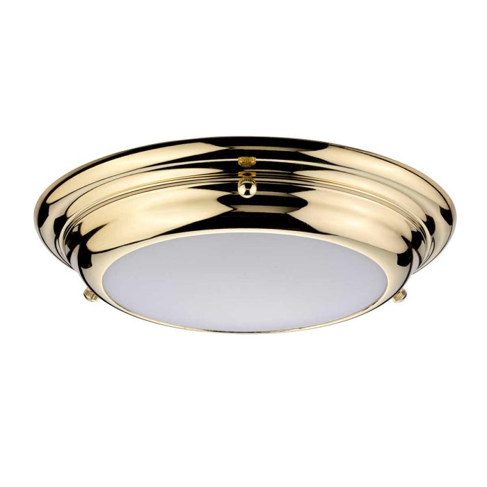 Welland 1 Light Mini LED Flush Light - Polished Brass - Comet Lighting