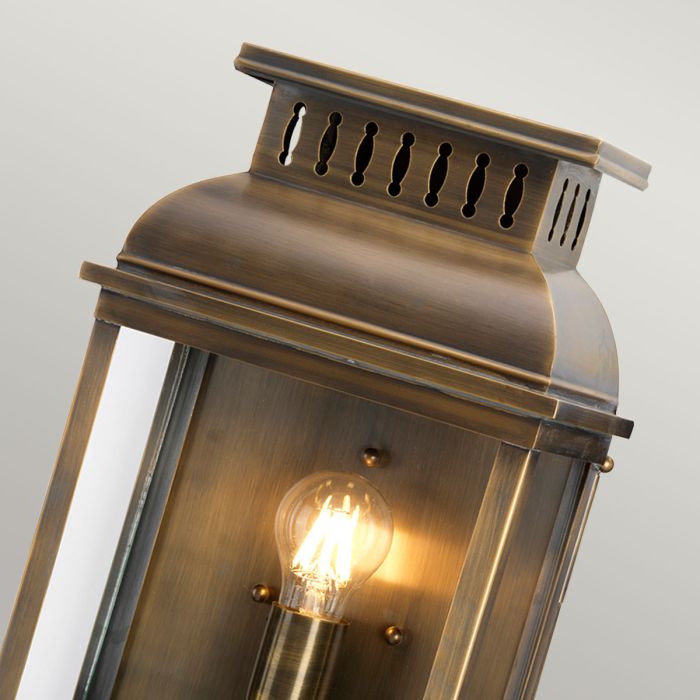 Westminster 1 Light Wall Lantern - Brass - Comet Lighting