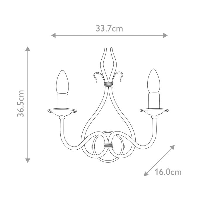 Windermere 2 Light Wall Light - Comet Lighting