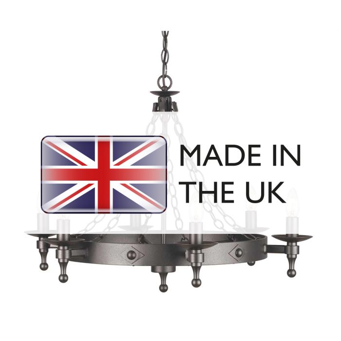 Warwick 6 Light Chandelier - Comet Lighting