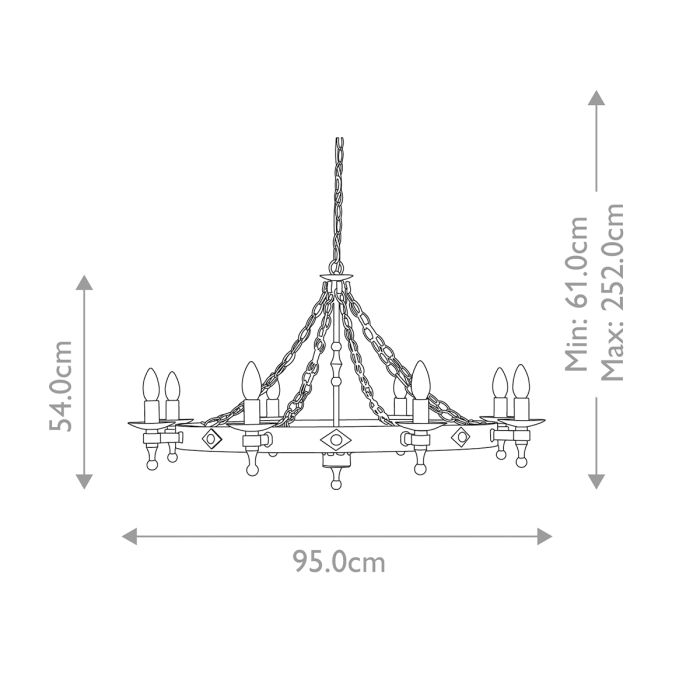 Warwick 8 Light Chandelier - Comet Lighting