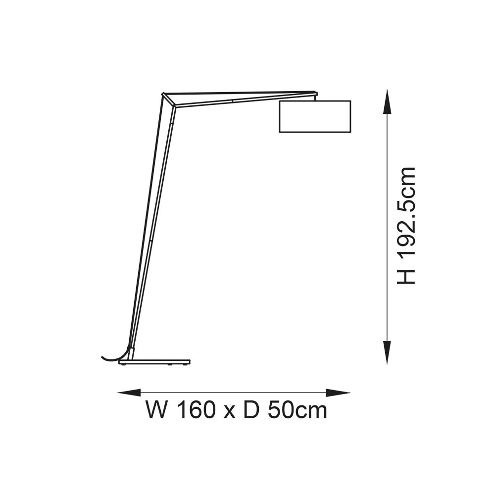 Medway Floor Lamp Matt Nickel Plate & Black Cotton Fabric - Comet Lighting
