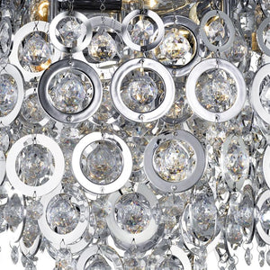 Nova 5Lt Flush  -  Chrome, Acrylic Balls & Rings - Comet Lighting