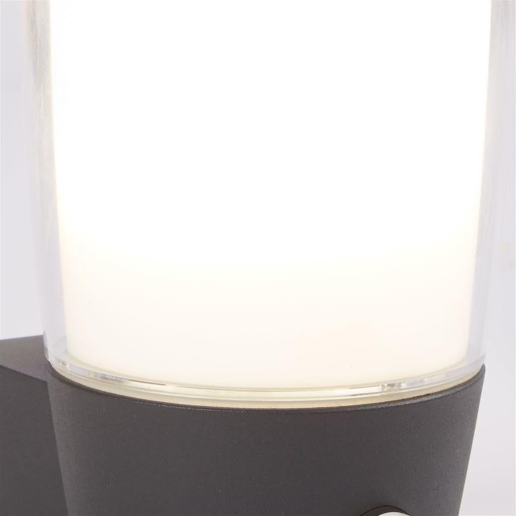 Tucson Wall Light - Grey Metal, White & Clear Polycarbonate - Comet Lighting