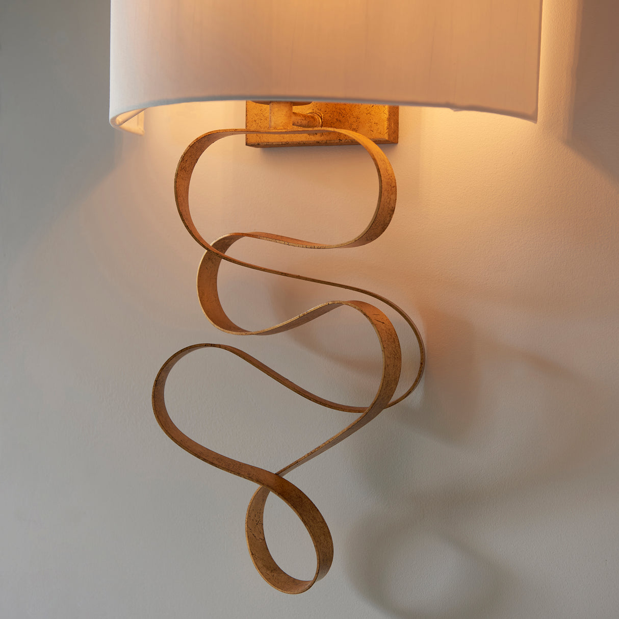 Koyukuk Wall Light Gold Leaf w/ Ivory Shade - Comet Lighting