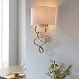 Koyukuk Wall Light Gold Leaf w/ Ivory Shade - Comet Lighting