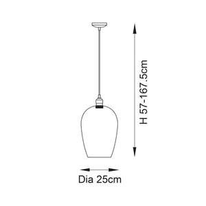 Acheron Large Pendant Ceiling Light Bright Nickel - Comet Lighting