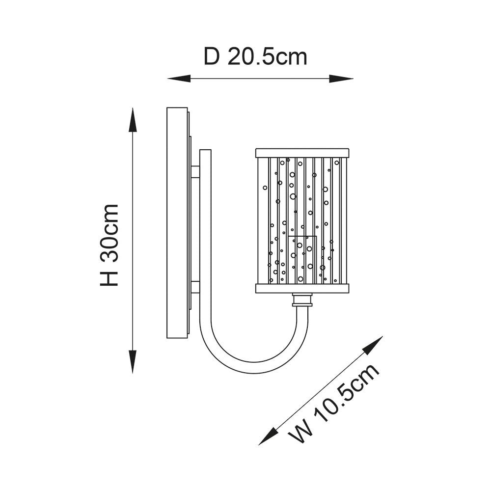 Aare Wall Light Bright Nickel