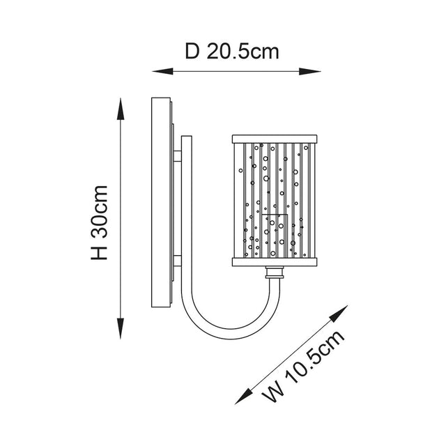 Aare Wall Light Bright Nickel