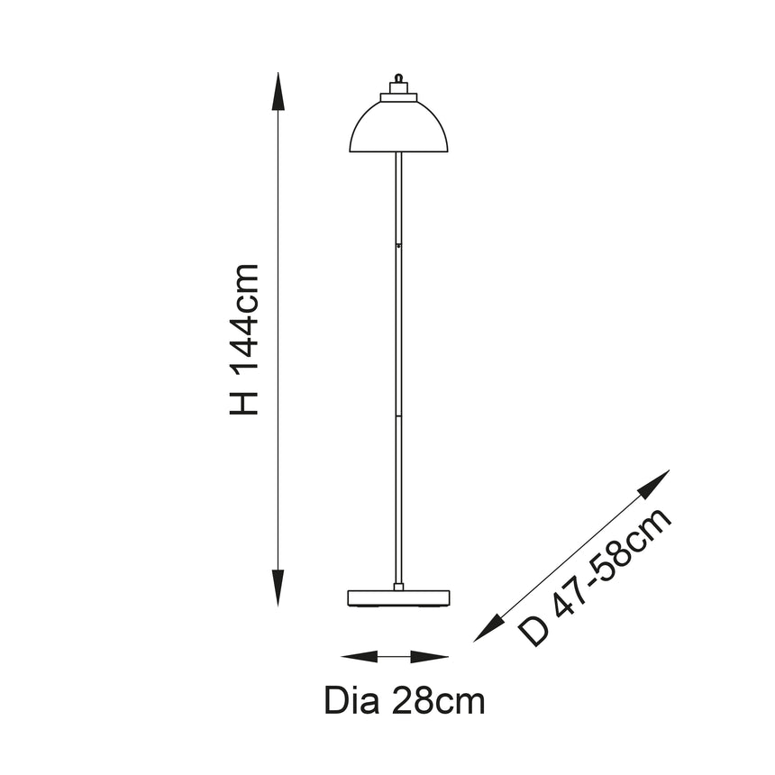 Caspa Task Floor Lamp Bright Nickel