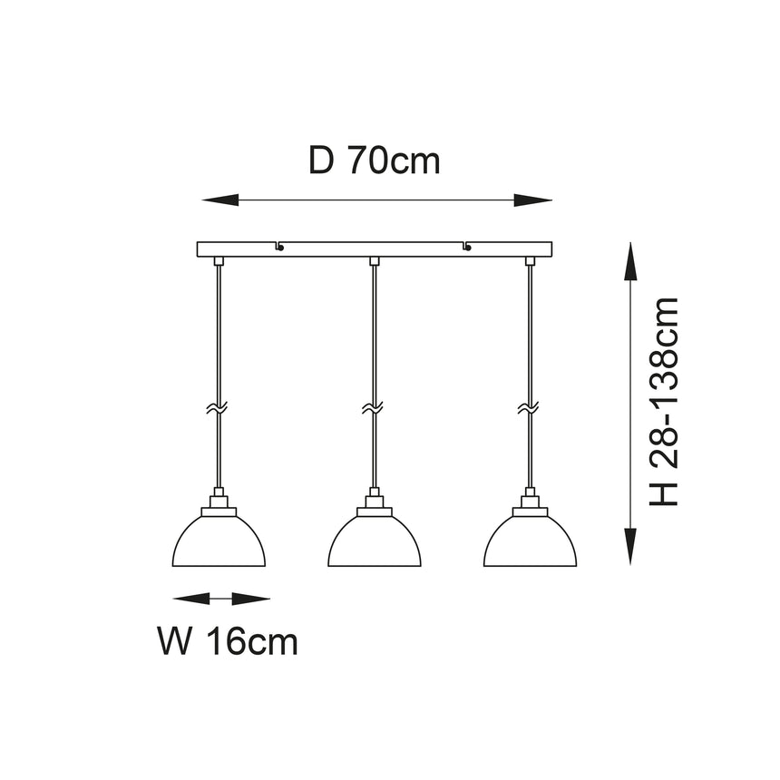 Caspa 3Lt Pendant Ceiling Light