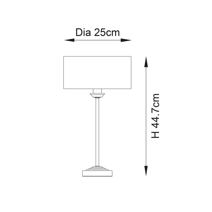 Highclere Table Lamp Brushed Chrome w/ Natural Shade