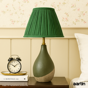 AARTIN IRIS TABLE LAMP IN GREEN & BEIGE TEXTURED CERAMIC (BASE ONLY)