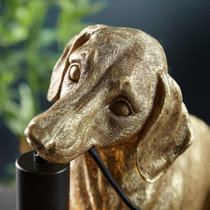 Dachshund Table Vintage gold paint & matt black