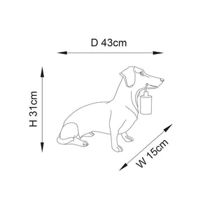Dachshund Table Vintage gold paint & matt black