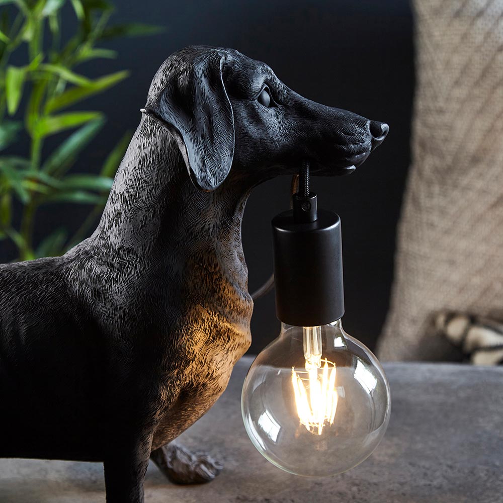 Dachshund Table Matt black