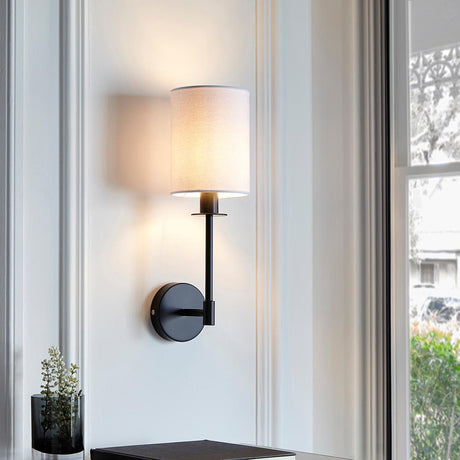 Sancerre Wall Matt black & vintage white fabric