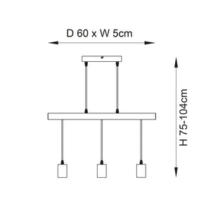 Sven 3lt Pendant - Comet Lighting