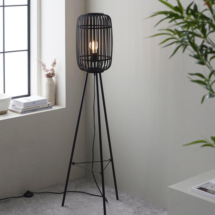 Mathias Tripod Floor Lamp Matt Black