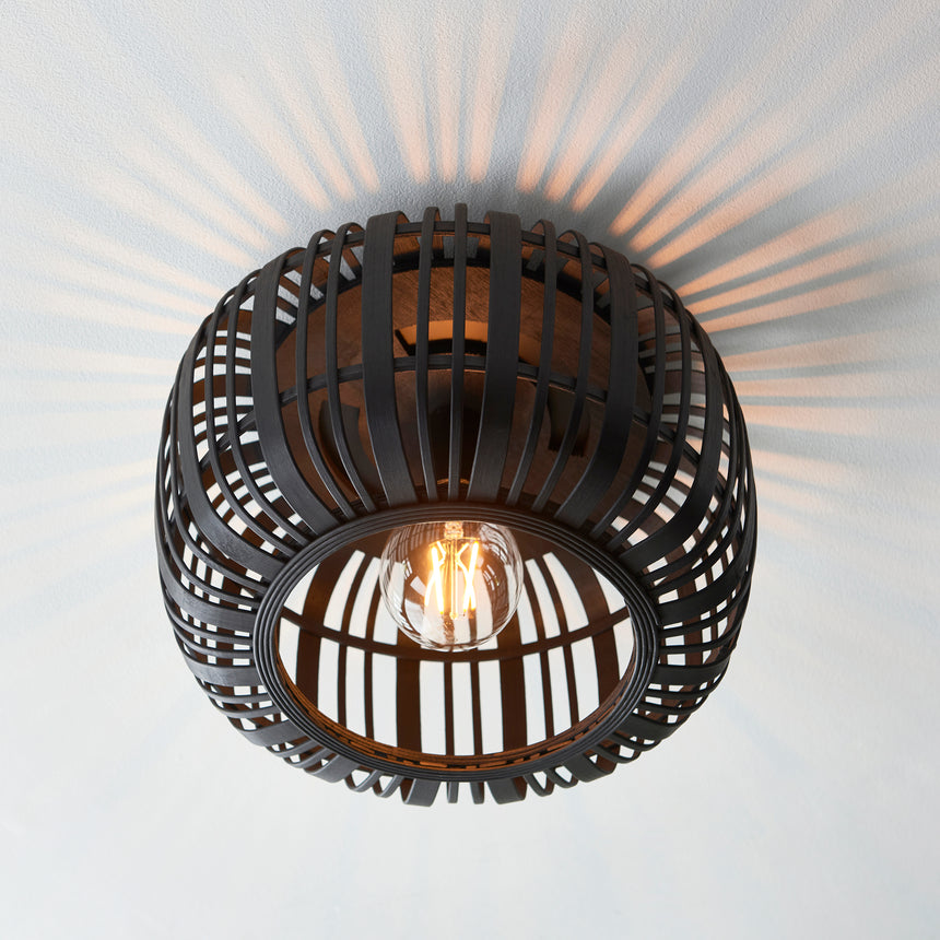 Mathias Flush Ceiling Light Matt Black