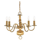 Flemish 5Lt Pendant - Solid Brass Metal - Comet Lighting