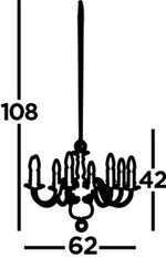 Flemish 8Lt Pendant - Solid Brass Metal - Comet Lighting