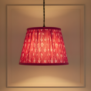 AARTIN 35 CM Fuchsia Ferns Cotton Lampshade - Straight Empire ( Shade Only )