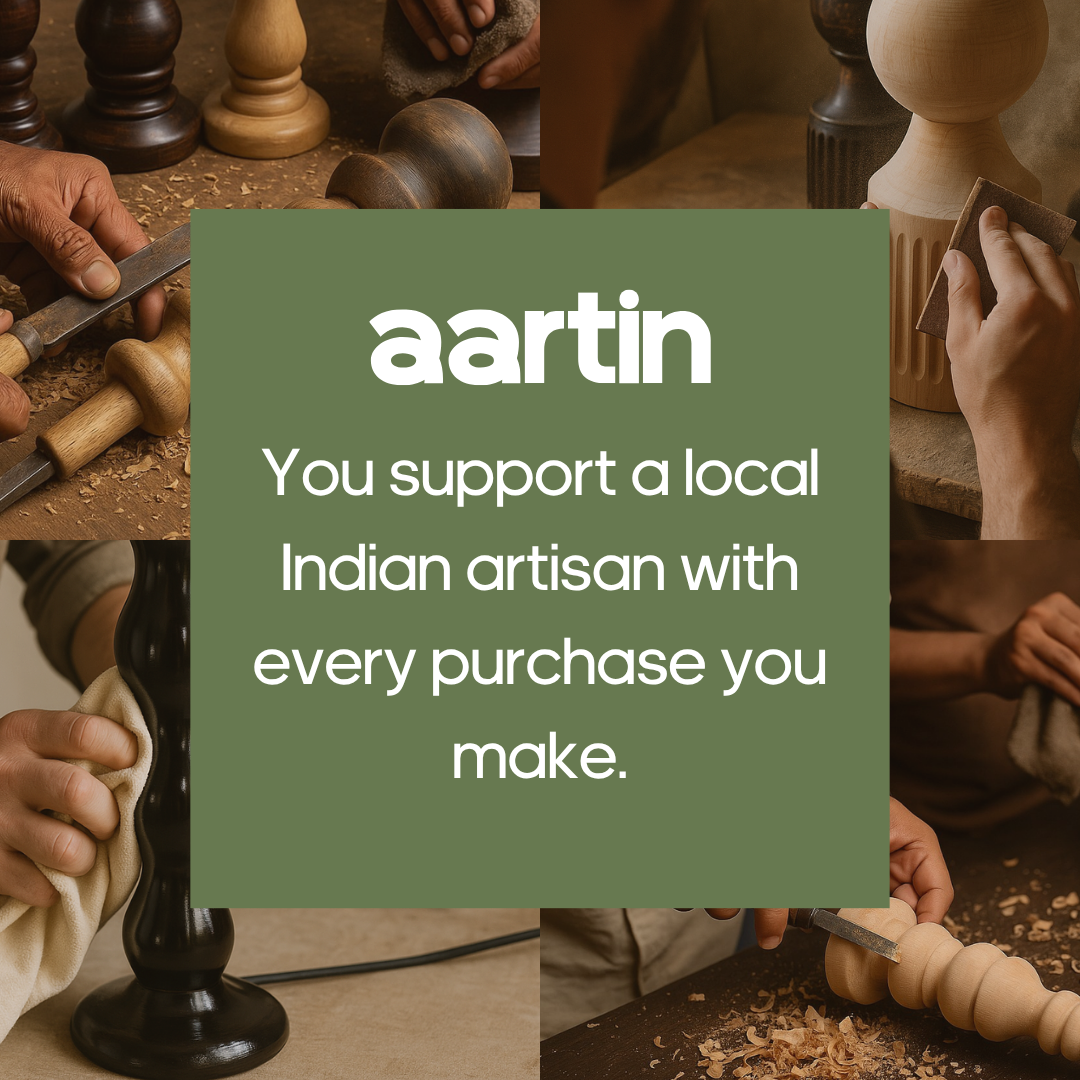 AARTIN CELESTIA TABLE LAMP IN WOOD WITH DARK NATURAL WOOD FINISH (BASE ONLY)