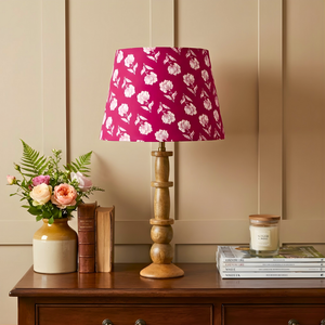 AARTIN Hazel Wood Table Lamp WIth Cherry Blossom Lampshade