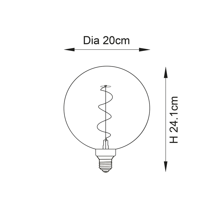 Endon E27 LED Filament Spiral XL Amber 4w 2000k 320lm