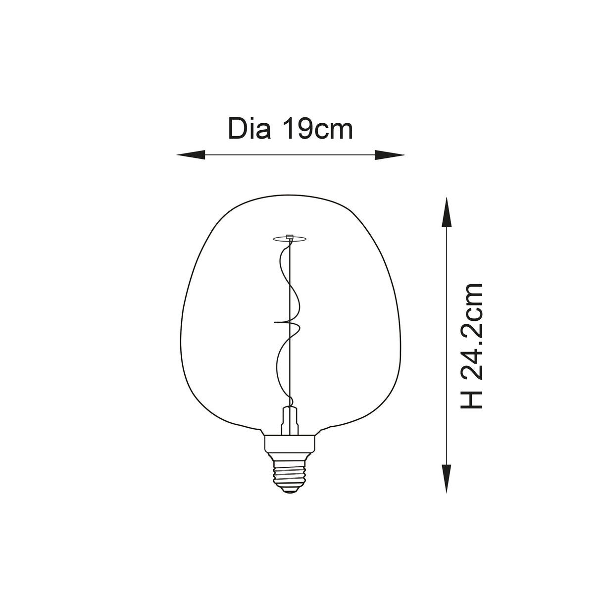 Endon E27 LED Filament Swirl XL Amber 4w 2000k 320lm - Comet Lighting