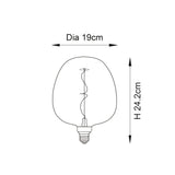 Endon E27 LED Filament Swirl XL Amber 4w 2000k 320lm - Comet Lighting