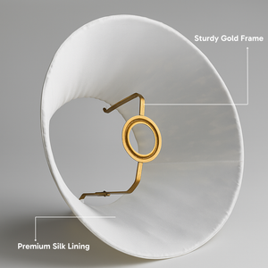 AARTIN 30 CM BLUE WILLOW EMPIRE GATHERED LAMPSHADE IN COTTON