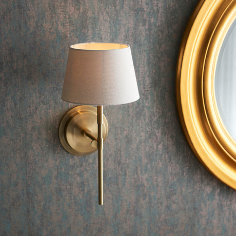 Rennes & Cici Wall Antique brass plate & ivory linen mix fabric