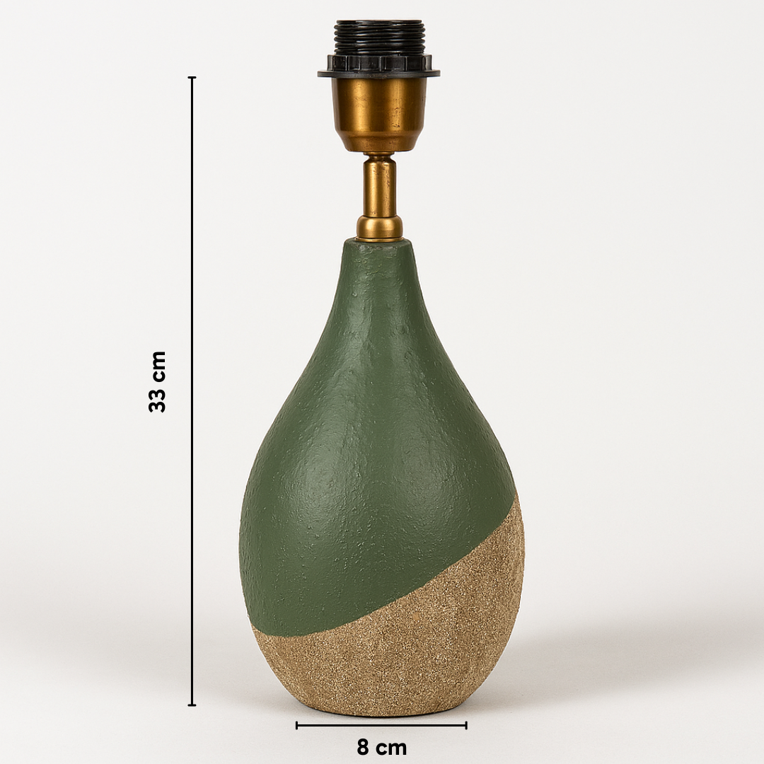 AARTIN IRIS TABLE LAMP IN GREEN & BEIGE TEXTURED CERAMIC (BASE ONLY)