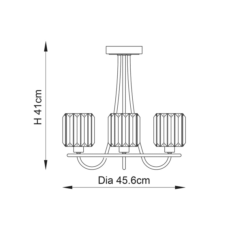 Berenice 3lt Semi Flush Ceiling Light Nickel