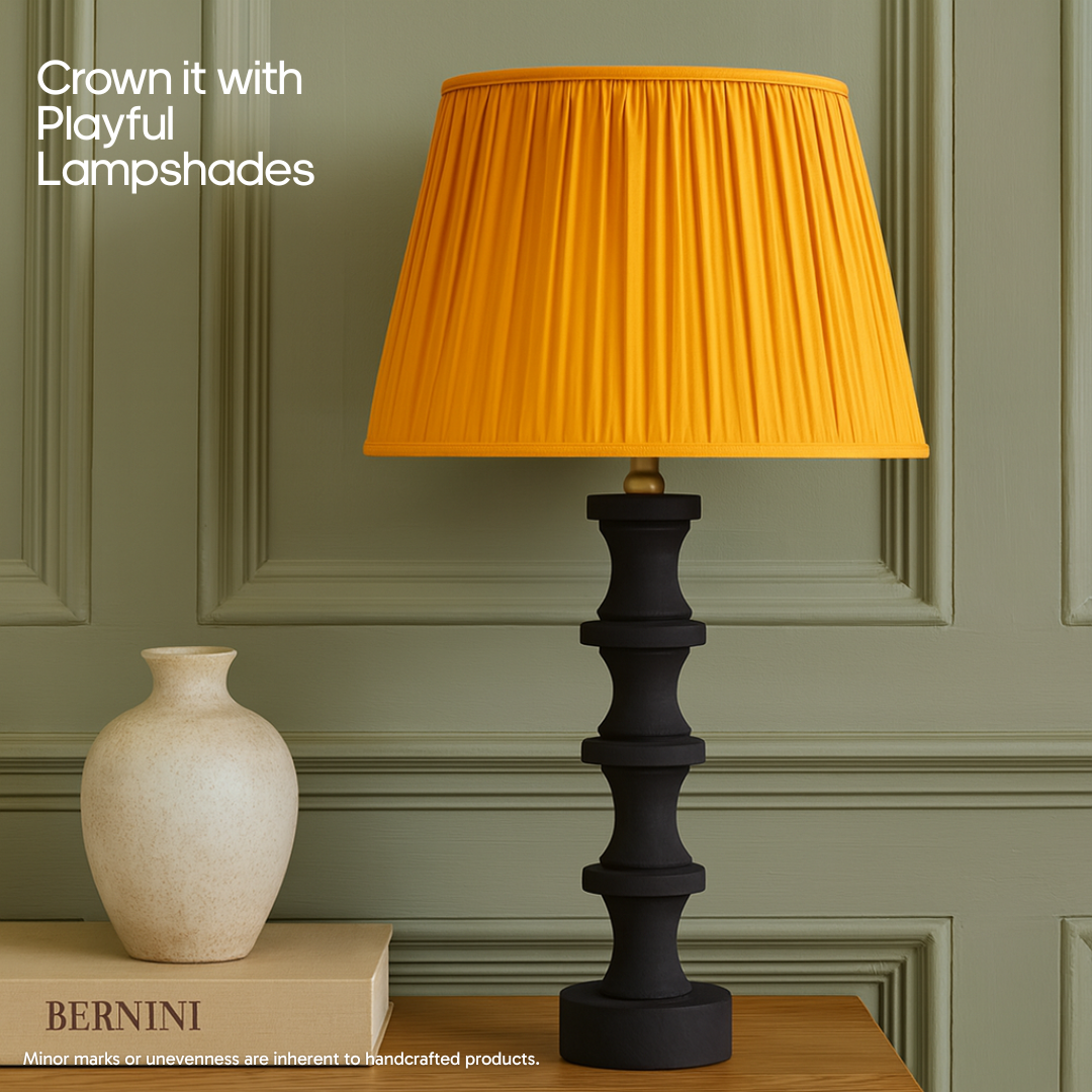 AARTIN NOVA TABLE LAMP IN WOOD WITH MATTE BLACK FINISH (BASE ONLY)