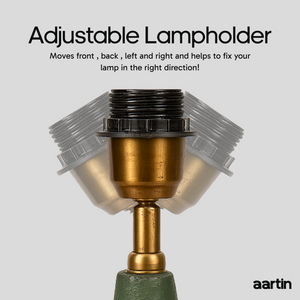 AARTIN IRIS TABLE LAMP IN GREEN & BEIGE TEXTURED CERAMIC (BASE ONLY)