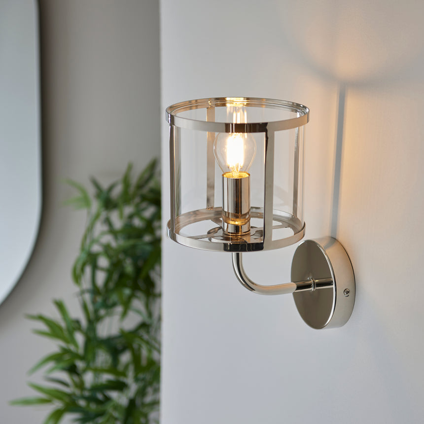 Hopton Wall Light Bright Nickel