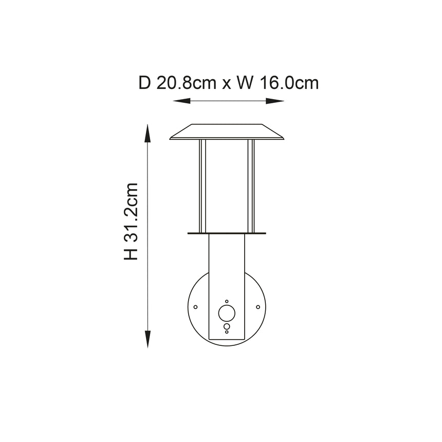 Tarrow Solar Wall Light Matt Black w/ Sensor