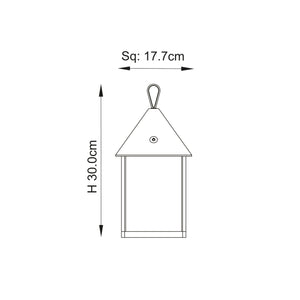 Hoot Medium Touch Lantern Matt Black - Comet Lighting