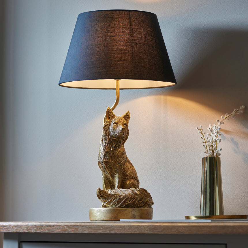 Fox Table Lamp Vintage Gold